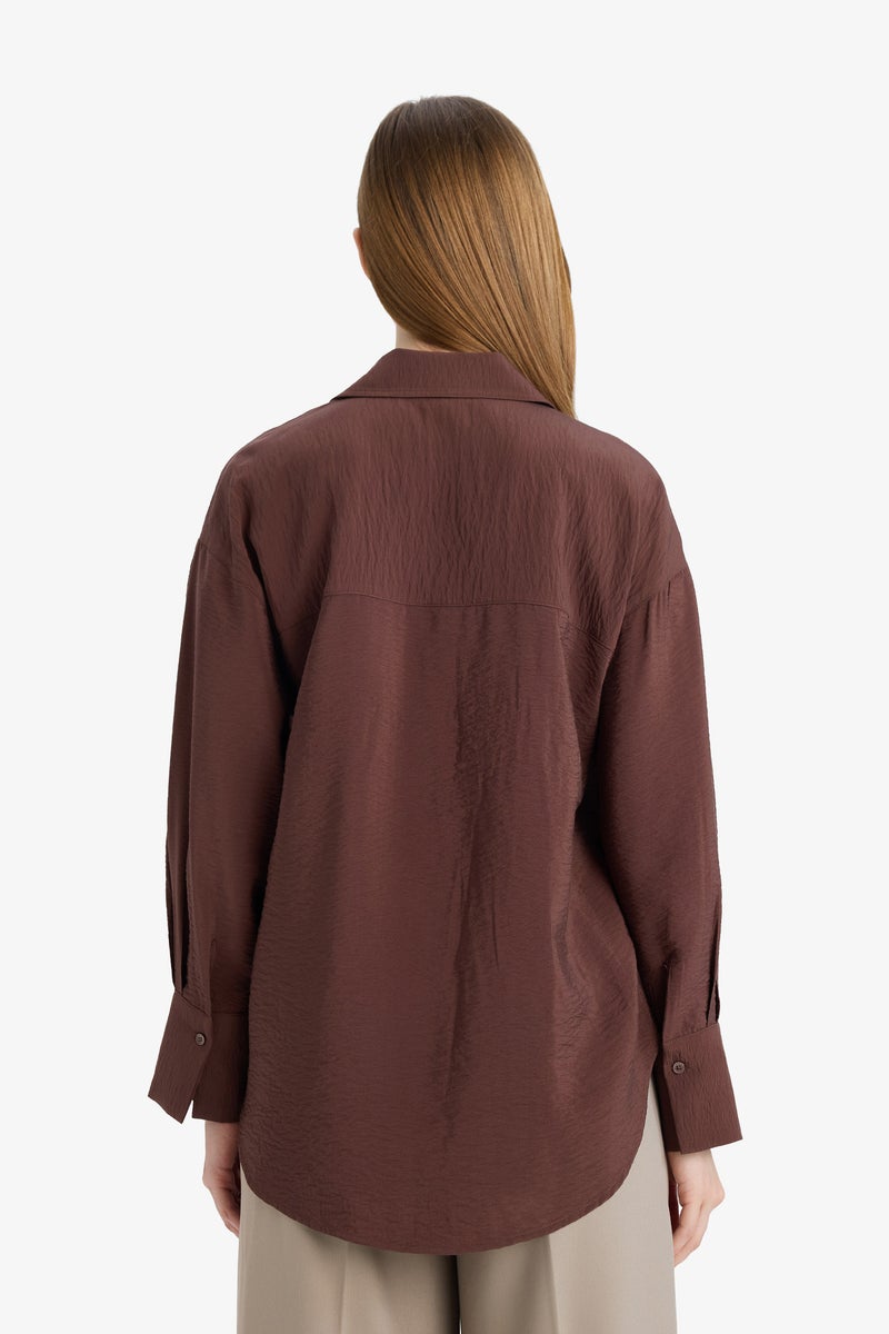 DeFacto Brown Woman Regular Fit Long Sleeve Tunic Casual - Image 5